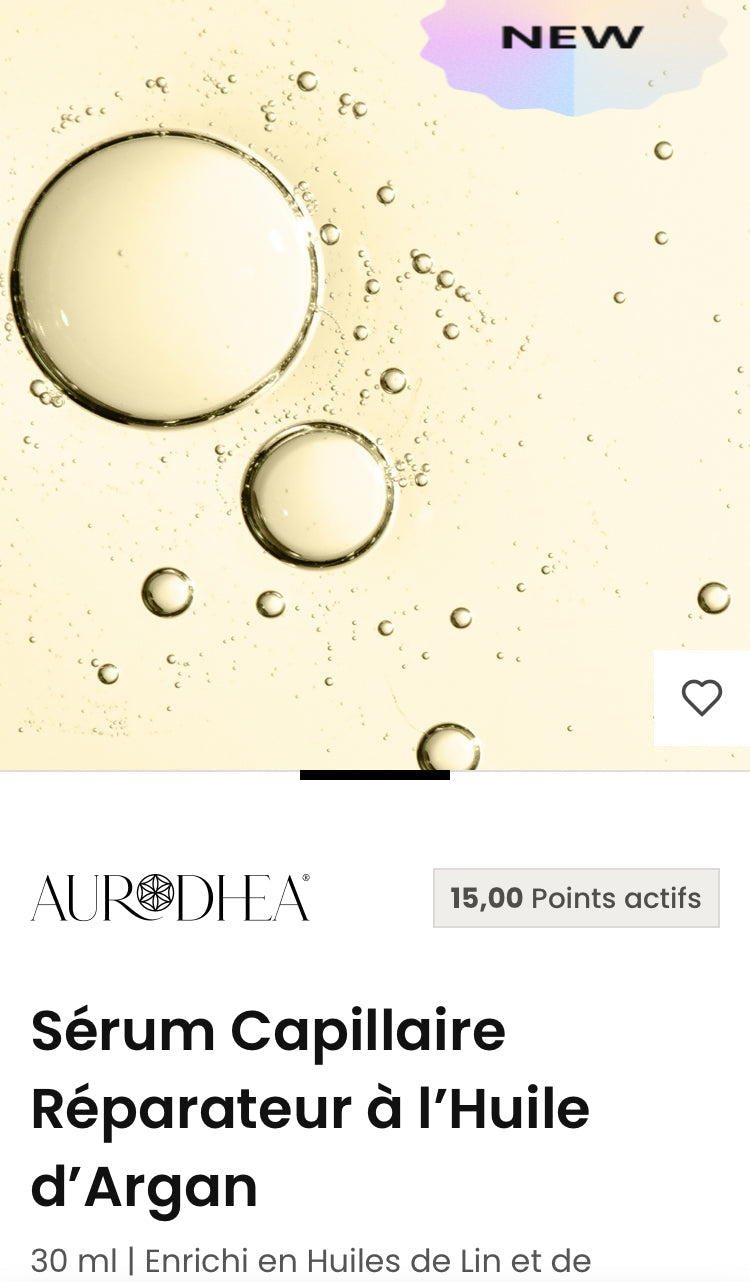 Sérum Capillaire Réparateur à l’Huile d’Argan
30 ml | Enrichi en Huiles de Lin et de Macadamia et en Vitamine Product vendor