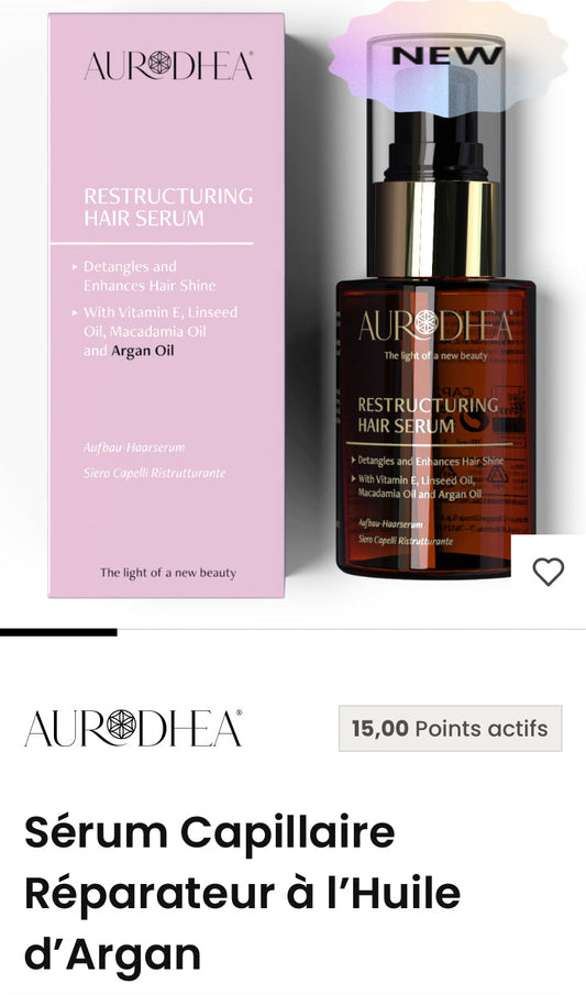 Sérum Capillaire Réparateur à l’Huile d’Argan
30 ml | Enrichi en Huiles de Lin et de Macadamia et en Vitamine Product vendor