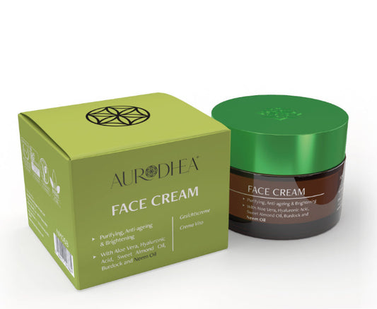 Crème visage à l’huile de Neem - 50 ml
50 ml | Enrichi en Aloe Vera, Acide hyaluronique, Bardane et Huile d'Amande douce Product vendor