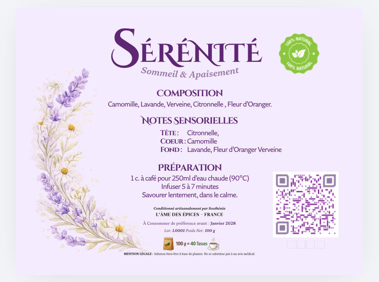 Infusion Sérénité-Apaisement & Sommeil /L’Âme des Épices Product vendor